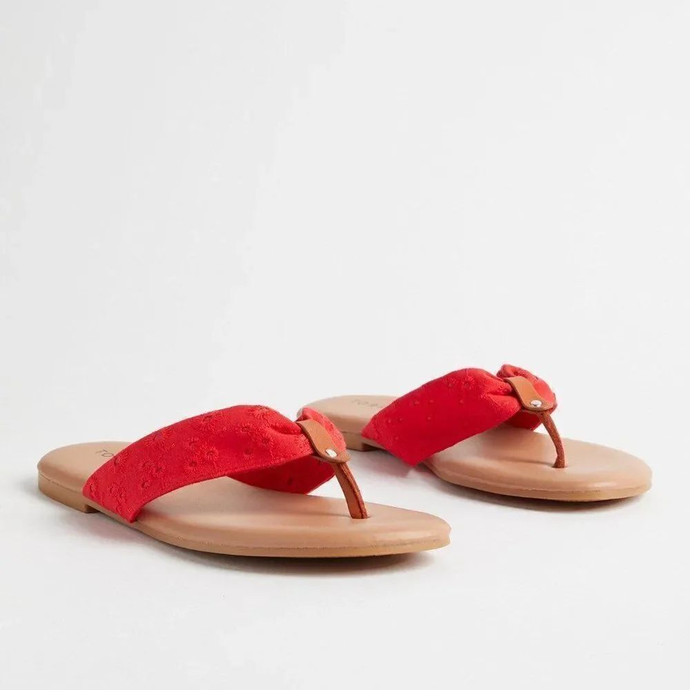 Torrid Red Eyelet Flip Flops